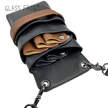 Amazon.co.jp: 【GLASS FROG】本革 シザーケース 5丁挿し シザー
